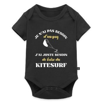 besoin psy kitesurf homme humour kite surfer drole - Body à manches courtes Premium Bébé - noir - Devant