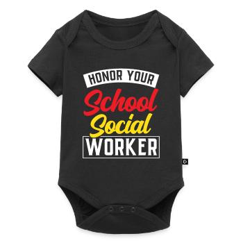 Honorez votre école Travailleur social en travail social scolaire - Body à manches courtes Premium Bébé - noir - Devant