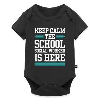 Keeping calm The school social worker is a profession - Baby Premium short-sleeve bodysuit - black - Front