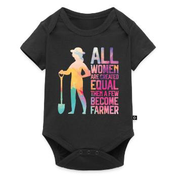 Agriculteur Fille Femelle - Body à manches courtes Premium Bébé - noir - Devant