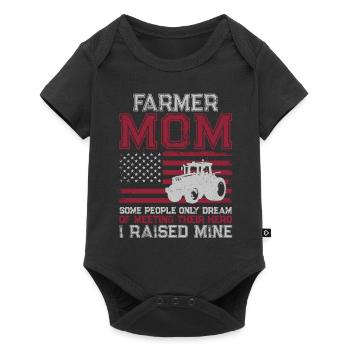 Agriculteur Maman Mère Tracteur - Body à manches courtes Premium Bébé - noir - Devant