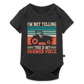 Farming Farmer Vintage Tractor - Baby Premium Kurzarmbody - Schwarz - Vorne