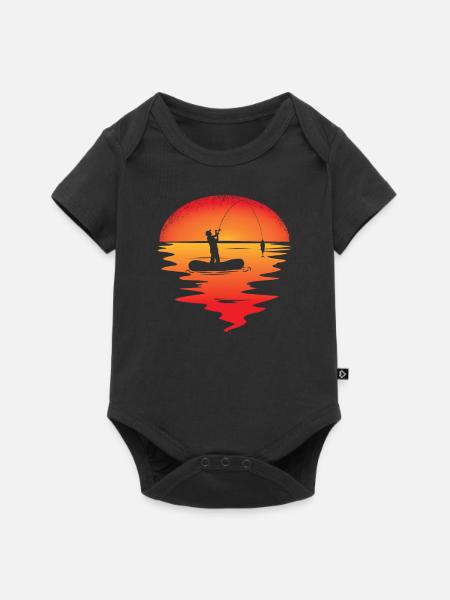 Angler Geschenkidee Hobby Angeln - Baby Premium Kurzarmbody - Schwarz