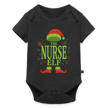 Infirmière lutine de Noël - Body à manches courtes Premium Bébé - noir - Devant
