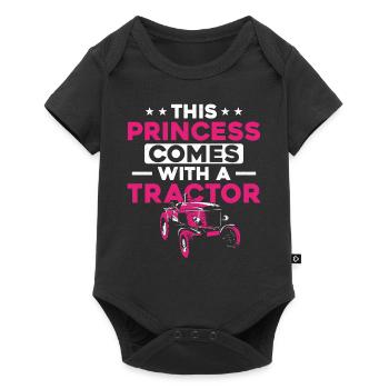 Agricultrice Fille Tracteur féminin - Body à manches courtes Premium Bébé - noir - Devant