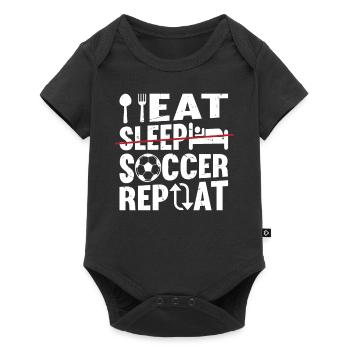 Eat Sleep Soccer Repeat - Soccer Player Funny Socc - Baby Premium Kurzarmbody - Schwarz - Vorne