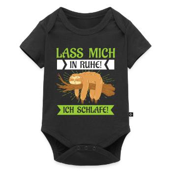 Faultier Lass mich in Ruhe! Ich schlafe! - Baby Premium Kurzarmbody - Schwarz - Vorne