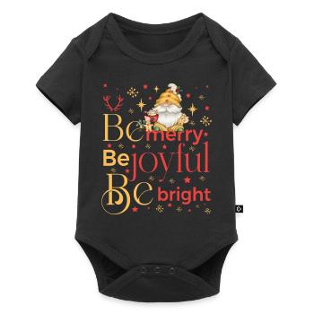 be merry be joyful be bright gnome - Baby Premium Kurzarmbody - Schwarz - Vorne
