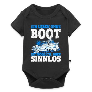 Boot Yacht Jolle Kajak Fan Geschenk Kapitän Schiff - Baby Premium Kurzarmbody - Schwarz - Vorne