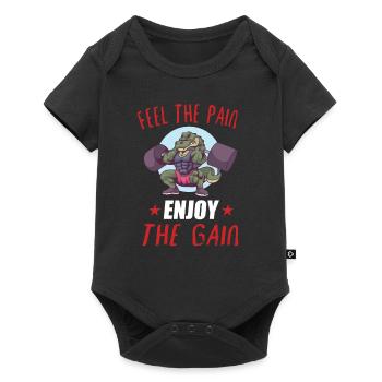 Bodybuilding Powerlifting Weightlifting Fitness - Baby Premium Kurzarmbody - Schwarz - Vorne