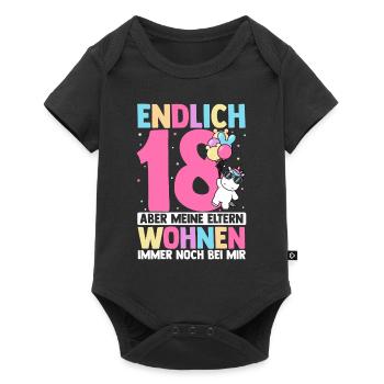 Endlich 18 Aber Meine Eltern Wohnen Immer Noch Bei - Baby Premium Kurzarmbody - Schwarz - Vorne