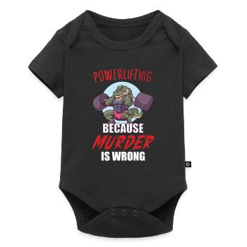 Bodybuilding Powerlifting Weightlifting Fitness - Baby Premium Kurzarmbody - Schwarz - Vorne