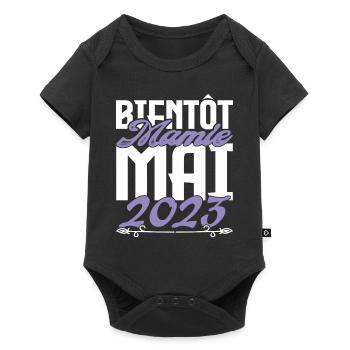 Annonce grossesse. bientôt Mamie Mai 2023. - Body à manches courtes Premium Bébé - noir - Devant