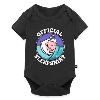 Chemise de nuit officielle Cochon - Body à manches courtes Premium Bébé - noir - Devant
