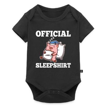 Chemise de nuit officielle Cochon - Body à manches courtes Premium Bébé - noir - Devant