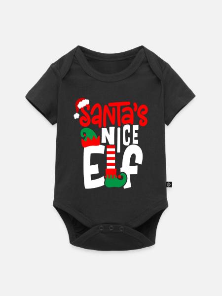 Santa s Nice Elf - Baby Premium Kurzarmbody - Schwarz