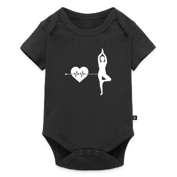 Rythme cardiaque de yoga - Body à manches courtes Premium Bébé - noir - Devant