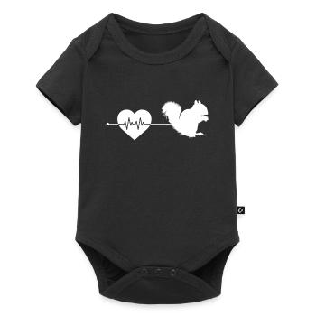 Squirrel heartbeat - Baby Premium short-sleeve bodysuit - black - Front
