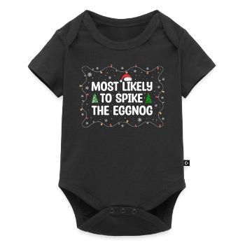 Christmas Quote, Funny Christmas Quote - Baby Premium short-sleeve bodysuit - black - Front