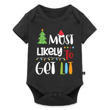 Christmas Quote, Funny Christmas Quote - Baby Premium short-sleeve bodysuit - black - Front