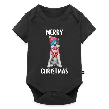 Joyeux Noël Drôle de Chemise de Noël - Body à manches courtes Premium Bébé - noir - Devant