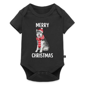 Joyeux Noël Drôle de Chemise de Noël - Body à manches courtes Premium Bébé - noir - Devant