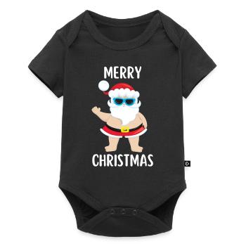 Joyeux Noël Drôle de Chemise de Noël - Body à manches courtes Premium Bébé - noir - Devant