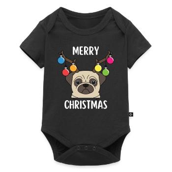 Merry Christmas Funny Christmas Shirt - Baby Premium short-sleeve bodysuit - black - Front