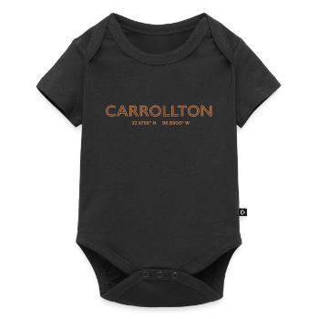 USA Stadt Koordinaten - Carrollton - Baby Premium Kurzarmbody - Schwarz - Vorne