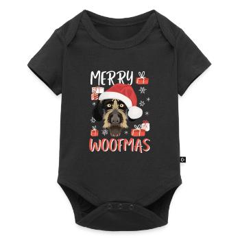 German Wirehair Merry Christmas - Baby Premium short-sleeve bodysuit - black - Front