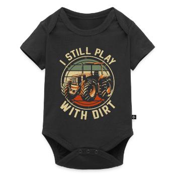Farming Farmer Vintage Tractor - Baby Premium Kurzarmbody - Schwarz - Vorne