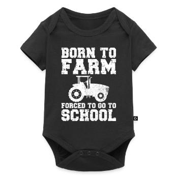 Farming Farmer Vintage Tractor - Baby Premium Kurzarmbody - Schwarz - Vorne