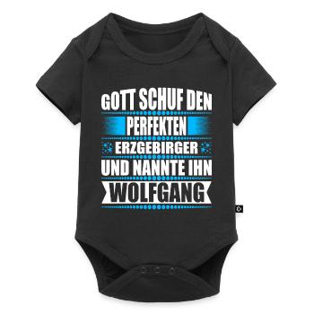 Erzgebirge Mann Namen Sachsen Wolfgang - Baby Premium Kurzarmbody - Schwarz - Vorne