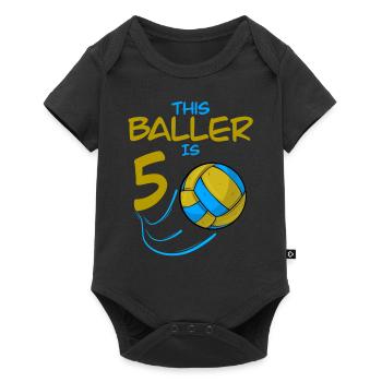 Volleyball Player Baller Is 5 Volleyball Birthday - Baby Premium short-sleeve bodysuit - black - Front