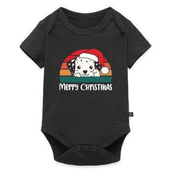 merry Christmas Retro Dalmatian Christmas - Baby Premium short-sleeve bodysuit - black - Front