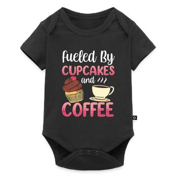 Propulsé par Cupcakes et Coffee Eating Cupcake - Body à manches courtes Premium Bébé - noir - Devant