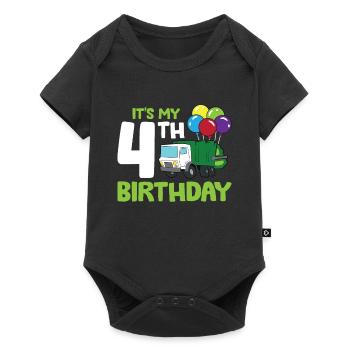 It's My 4th Birthday Garbage Truck 4th Birthday - Baby Premium short-sleeve bodysuit - black - Front