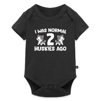 I Was Normal 2 Huskies Ago Siberian Husky Dog - Baby Premium Kurzarmbody - Schwarz - Vorne