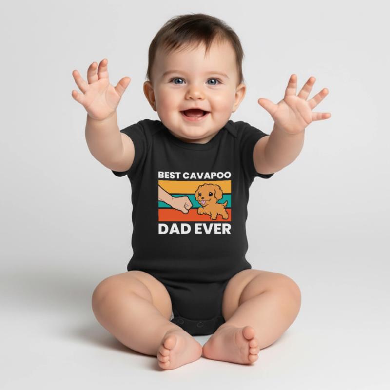 Cavapoo Dog Papa Cavoodle Best Cavapoo Dad Ever Baby Premium short-sleeve bodysuit