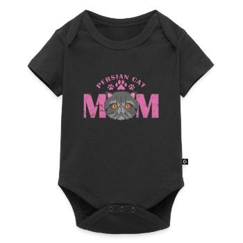 Persian Cat Mom Haustier Rasse Hauskatze - Baby Premium Kurzarmbody - Schwarz - Vorne