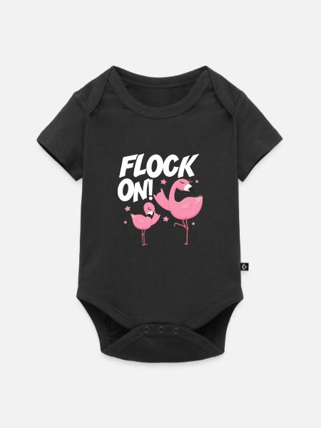 Flamingo Pink Bird Zoo Summer Holiday Gift - Baby Premium short-sleeve bodysuit - black
