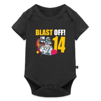 Je suis 14 Astronaut Lover Spaceship Happy - Body à manches courtes Premium Bébé - noir - Devant