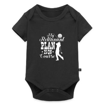 Ruhestand Golf Rente Rentner Rentnerin Geschenk - Baby Premium Kurzarmbody - Schwarz - Vorne