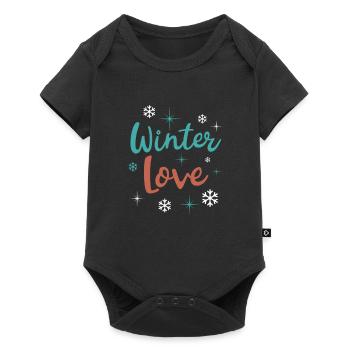 Winter Love Cozy Winter Days Hot Chocolate Snow - Baby Premium short-sleeve bodysuit - black - Front
