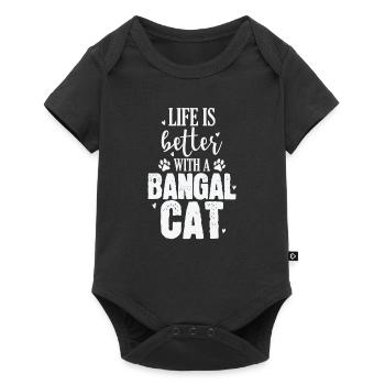 Life is better with a Bangal Cat Domestic Cat - Baby Premium short-sleeve bodysuit - black - Front