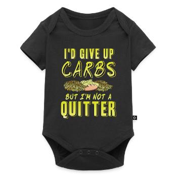 I'd Give Up Carbs But I'm Not A Quitter Retro - Baby Premium Kurzarmbody - Schwarz - Vorne