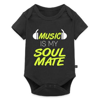 La musique est mon âme soeur Retro Music Lover Designs - Body à manches courtes Premium Bébé - noir - Devant