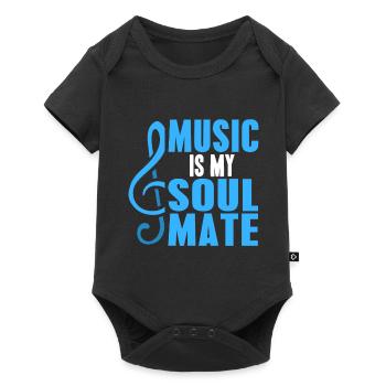 La musique est mon âme soeur Retro Music Lover Designs - Body à manches courtes Premium Bébé - noir - Devant