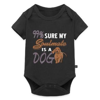 99 % sûr que mon âme sœur est un amoureux des chiens rétro - Body à manches courtes Premium Bébé - noir - Devant