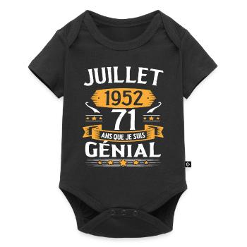 Juillet 1952 71 Ans Que Je Suis Génial Cadeau - Body à manches courtes Premium Bébé - noir - Devant